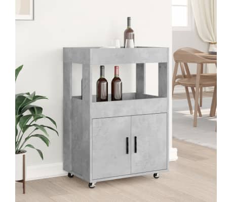 vidaXL Carrito de bar madera de ingenier&iacute;a gris hormig&oacute;n 60x39,5x89 cm