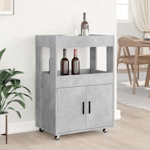 vidaXL Carrito de bar madera de ingenier&iacute;a gris hormig&oacute;n 60x39,5x89 cm
