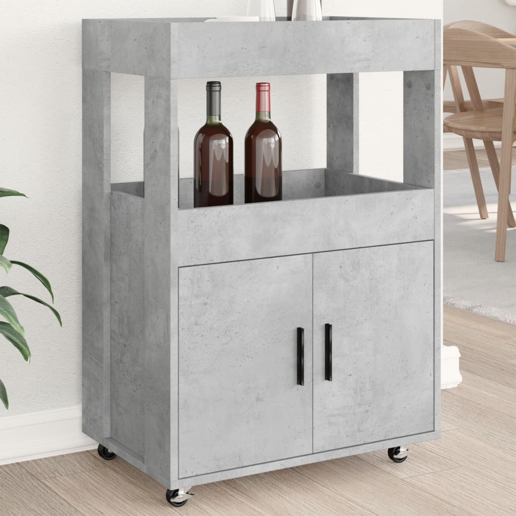 Barwagen Betongrau 60×39,5×89 cm Holzwerkstoff