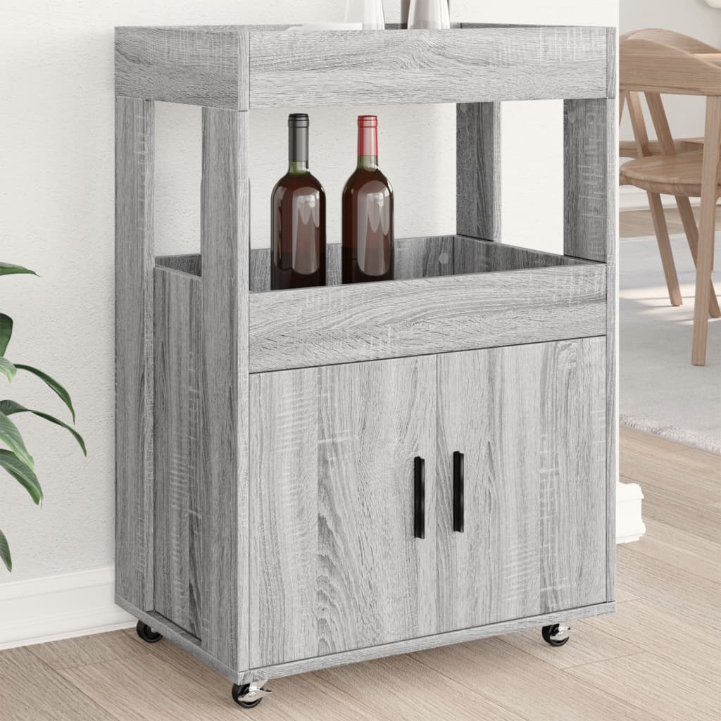 Barwagen Grau Sonoma 60×39,5×89 cm Holzwerkstoff