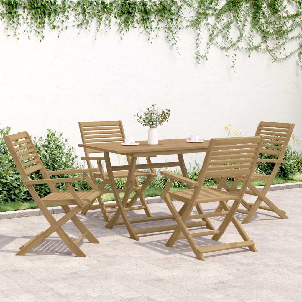 imagem de vidaXL Conjunto de jantar p/ jardim 5 pcs madeira de acácia maciça4