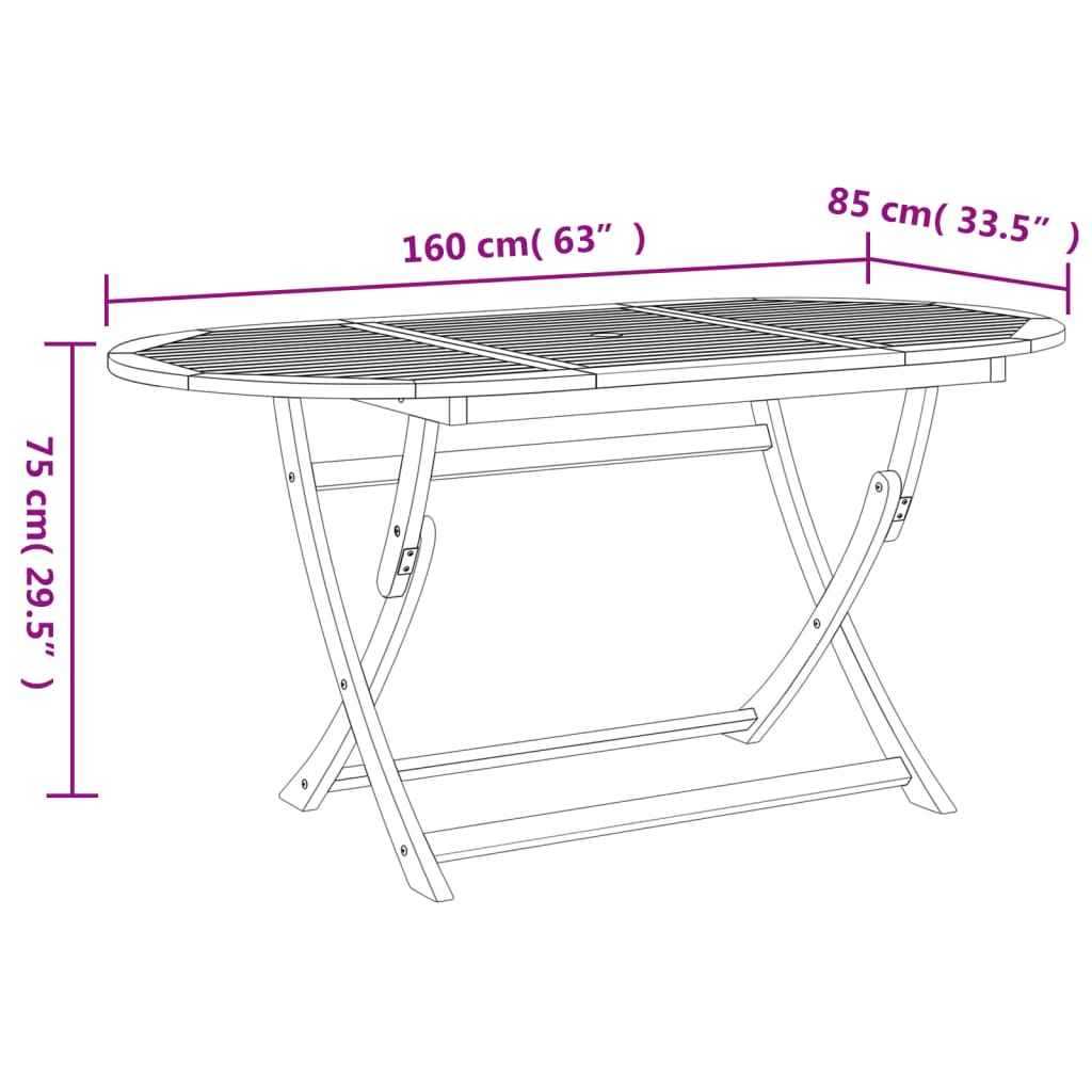 imagem de vidaXL 7 pcs conjunto de jantar para jardim madeira de acácia maciça11