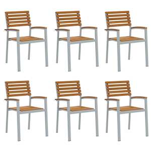 Zahradní křeslo 6 pcs Hnědá 56 x 57 x 87 cm - obrázek 2