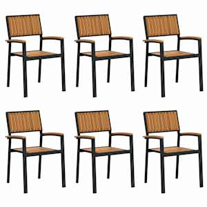 Skládací židle 6 pcs Hnědá 56 x 57 x 87 cm - obrázek 2