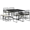 vidaXL 9-osaline aiam&ouml;&ouml;bli komplekt patjadega, must, pol&uuml;rotang