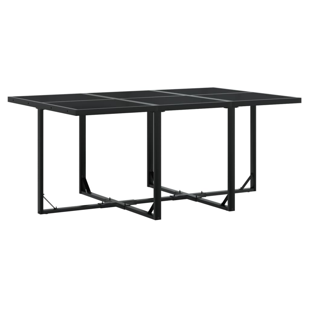 vidaXL 7-delige Tuinset poly rattan zwart afbeelding