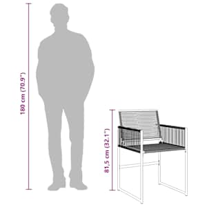 11dílný zahradní jídelní set černý polyratan - obrázek 9