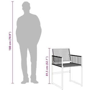 15dílný zahradní jídelní set černý polyratan - obrázek 9
