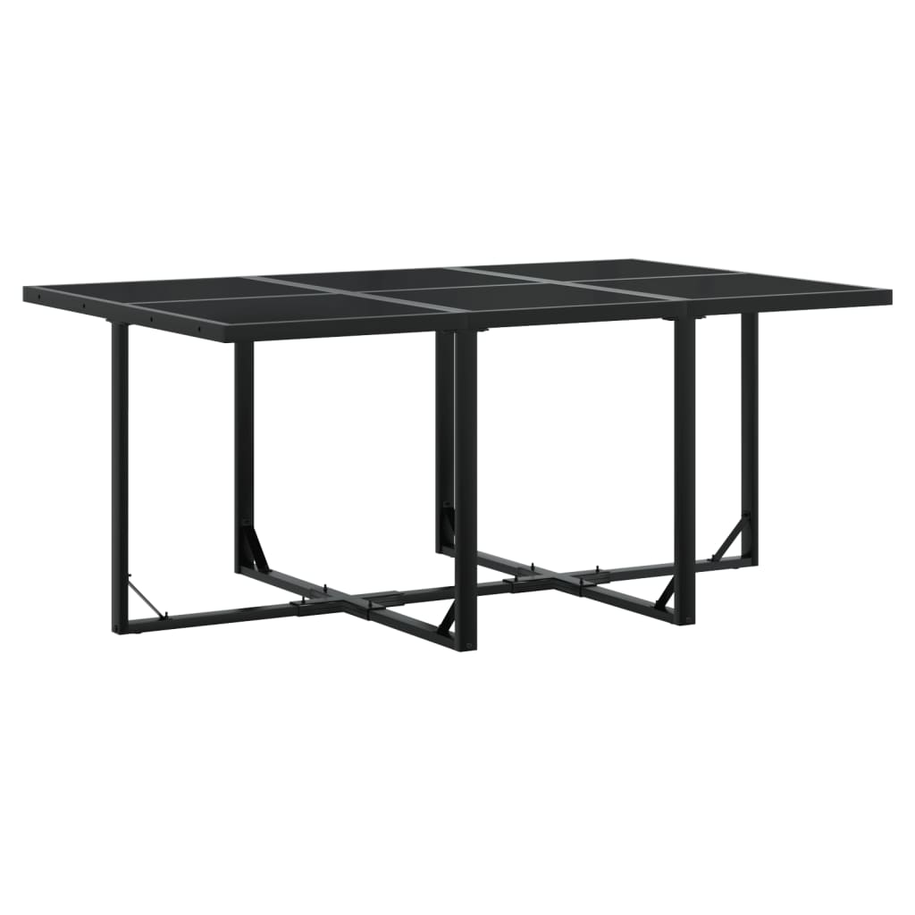 vidaXL 7-delige Tuinset met kussens poly rattan zwart afbeelding