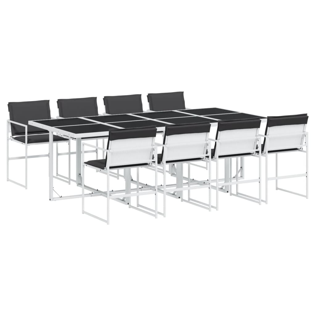 Thumbnail - vidaXL 9-tlg. Garten-Essgruppe mit Kissen Weiß Textilene