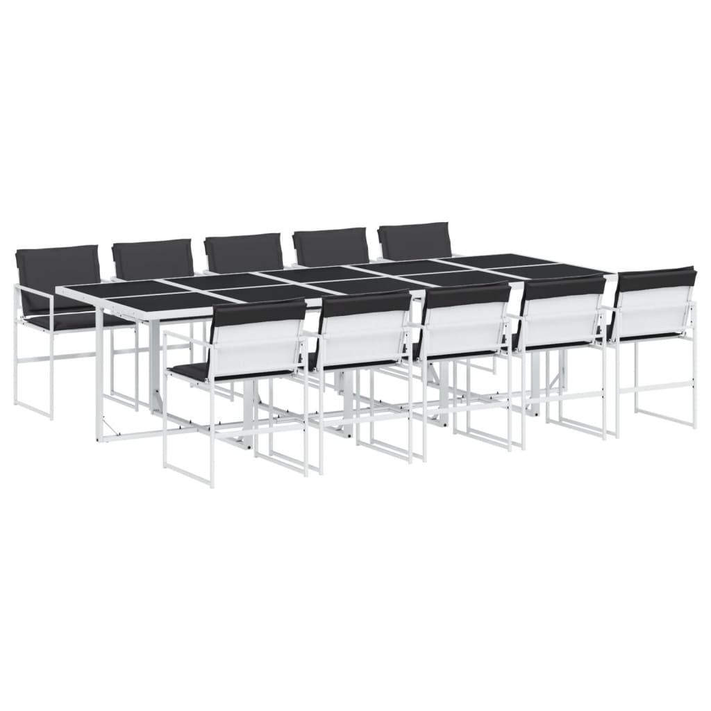 Thumbnail - vidaXL 11-tlg. Garten-Essgruppe mit Kissen Weiß Textilene