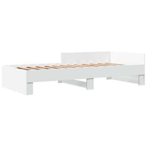 Rám postele bílý 100 x 200 cm kompozitní dřevo - obrázek 3