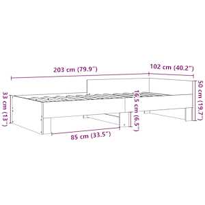 Rám postele bílý 100 x 200 cm kompozitní dřevo - obrázek 9