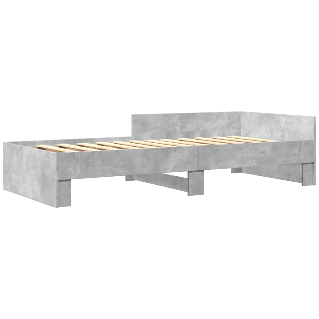 vidaXL Bedframe bewerkt hout betongrijs 100x200 cm afbeelding