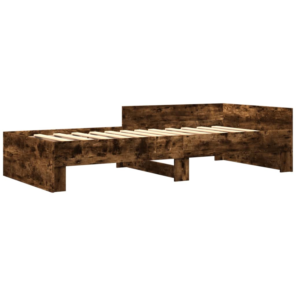vidaXL Bedframe zonder matras hout gerookt eikenkleurig 100x200 cm afbeelding