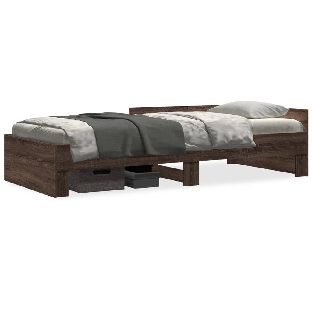 vidaXL Rám postele bez matrace hnědý dub 100 x 200 cm kompozitní dřevo