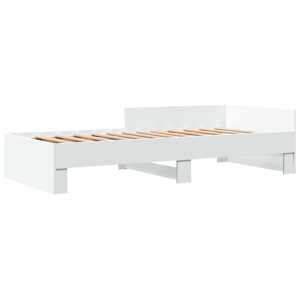 Rám postele bílý 90 x 200 cm kompozitní dřevo - obrázek 3