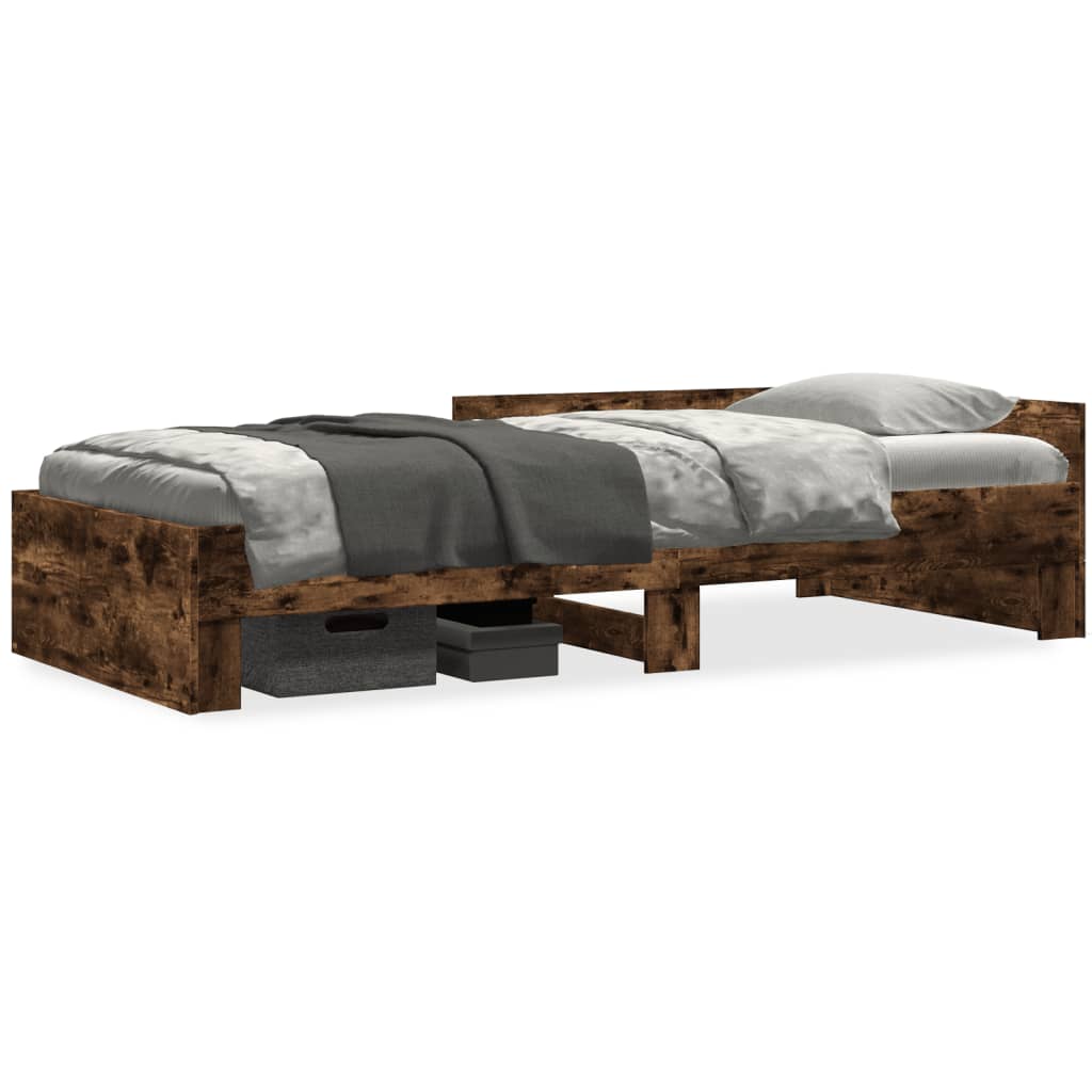 vidaXL Bedframe zonder matras hout gerookt eikenkleurig 90x200 cm, foto 3