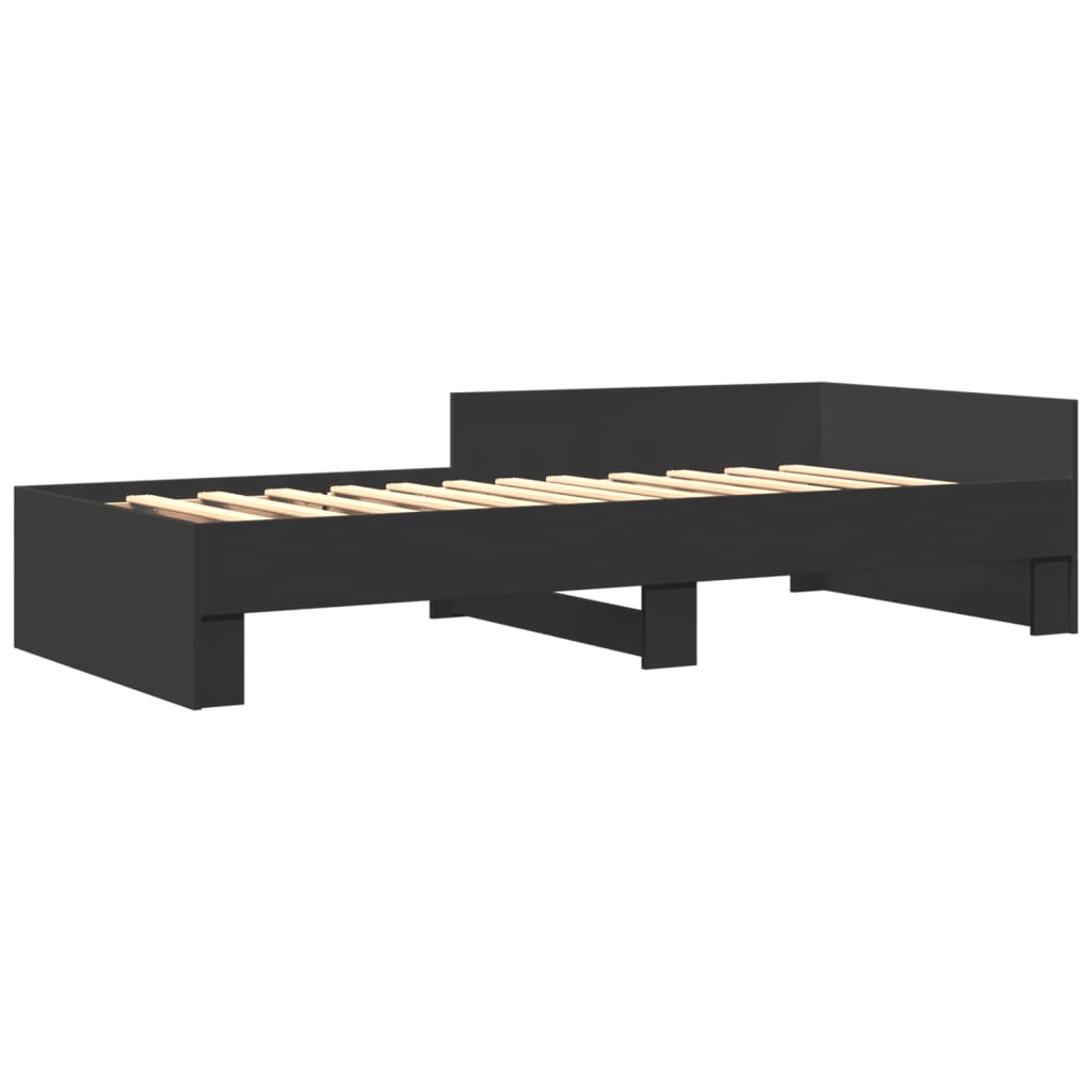 vidaXL Bedframe bewerkt hout zwart 90x190 cm afbeelding