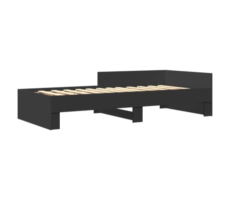 vidaXL Bed Frame without Mattress Black 90x190 cm Single Engineered Wood