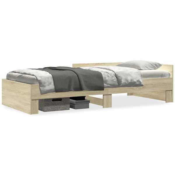 vidaXL peatsiga voodiraam, ilma madratsita, Sonoma tamm 90x190 cm