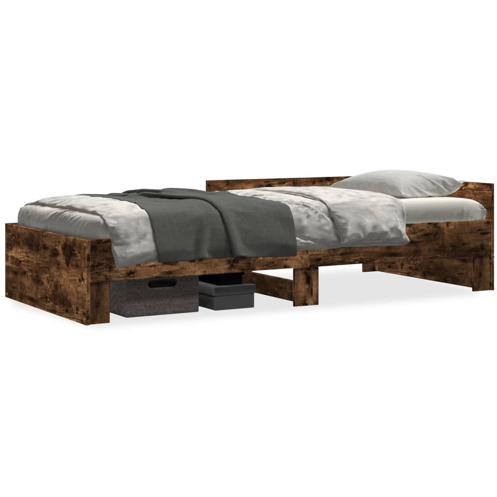 vidaXL Rám postele bez matrace kouřový dub 90x190 cm kompozitní dřevo