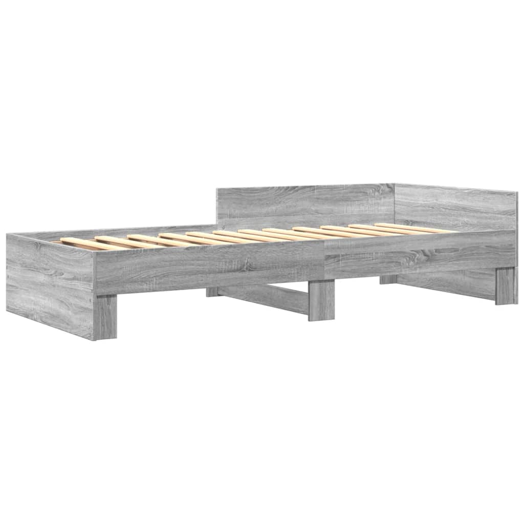 vidaXL Sängynrunko harmaa Sonoma 90x190 cm tekninen puu