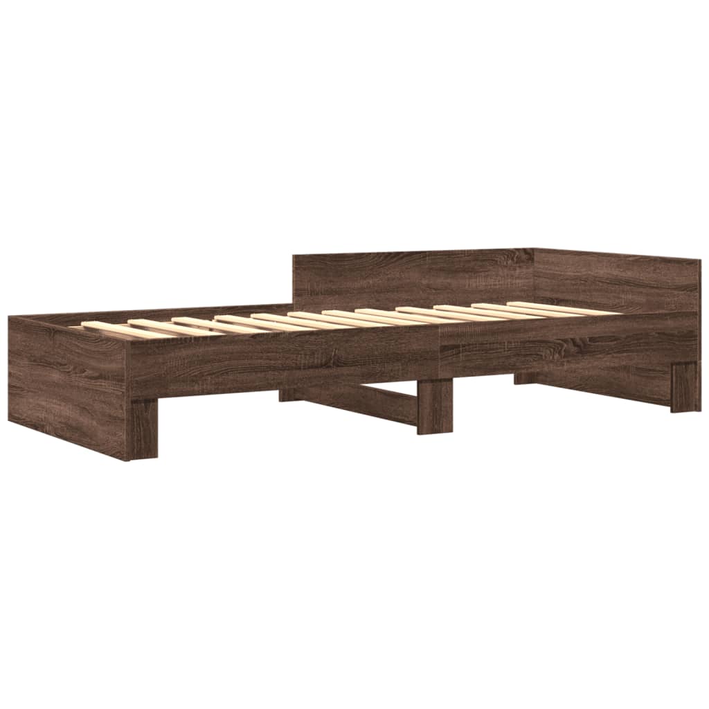 vidaXL Bedframe zonder matras bewerkt hout bruin eikenkleur 75x190 cm afbeelding