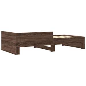 Rám postele bez matrace hnědý dub 75 x 190 cm kompozitní dřevo - obrázek 6