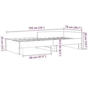 Rám postele bez matrace hnědý dub 75 x 190 cm kompozitní dřevo - obrázek 9