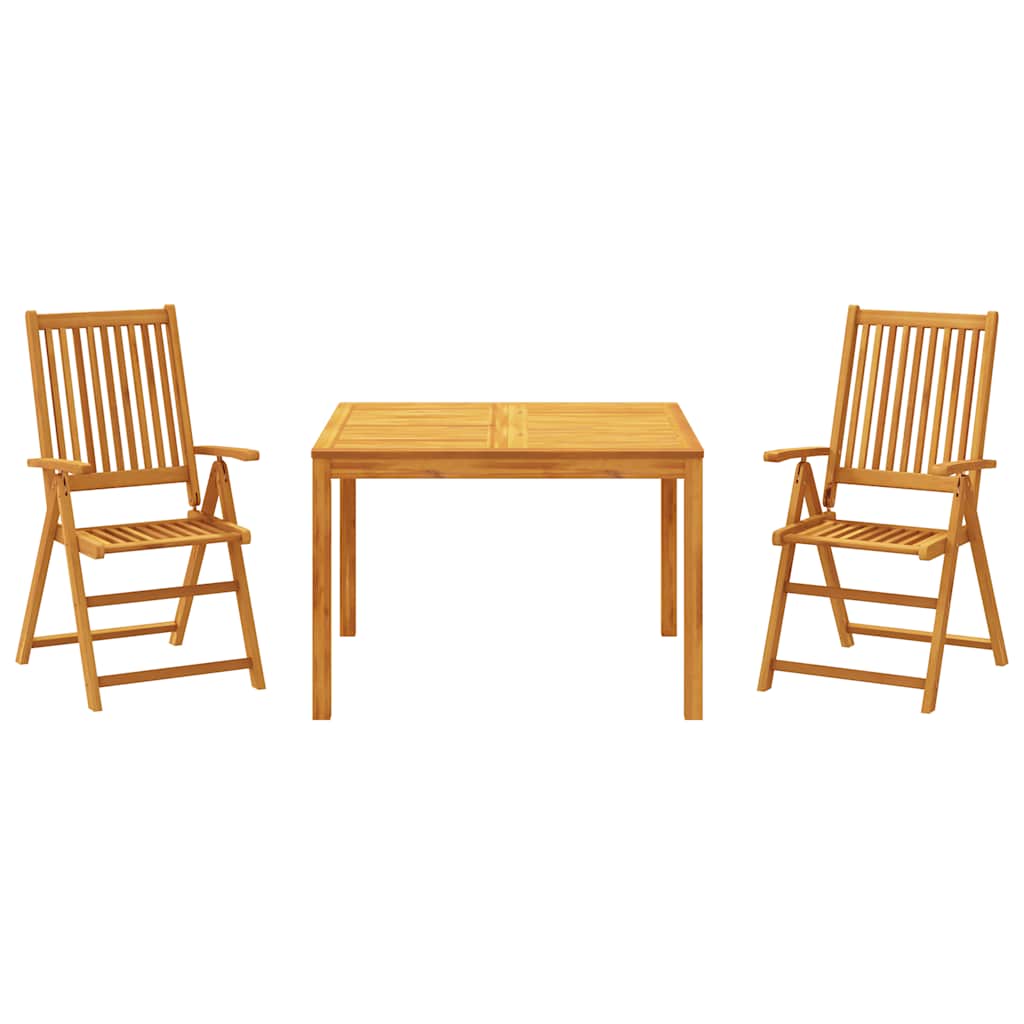 vidaXL Set mobilier de grădină, 3 piese, lemn masiv de acacia