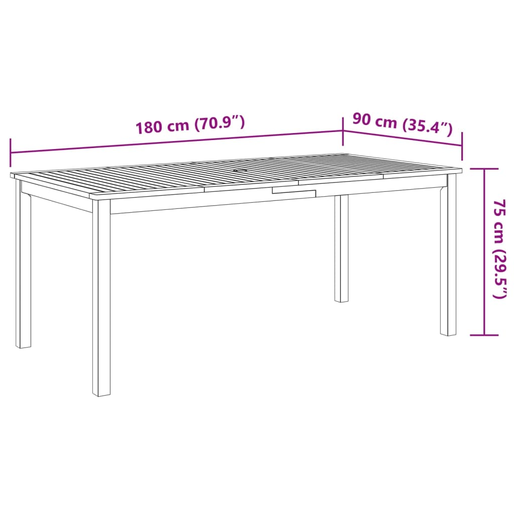 imagem de vidaXL 9 pcs conjunto de jantar para jardim madeira de acácia maciça10