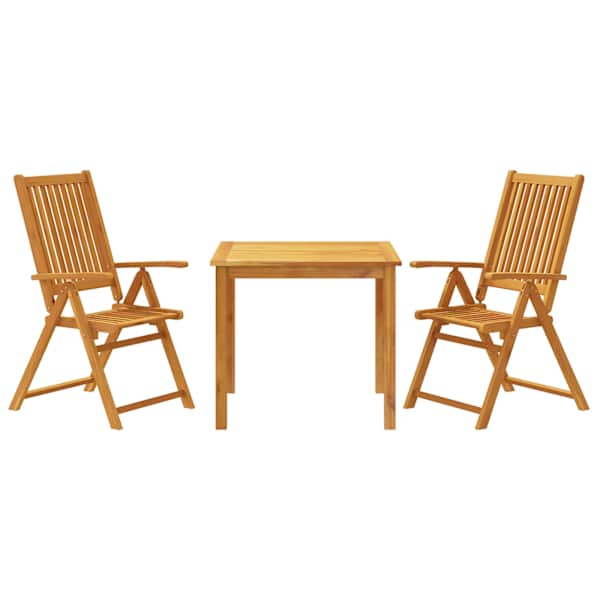 vidaXL 3-osaline aiam&ouml;&ouml;bli komplekt, 85x85x74 cm, akaatsiapuit