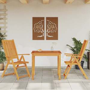 3dílný zahradní jídelní set 85x85x74 cm masivní akáciové dřevo