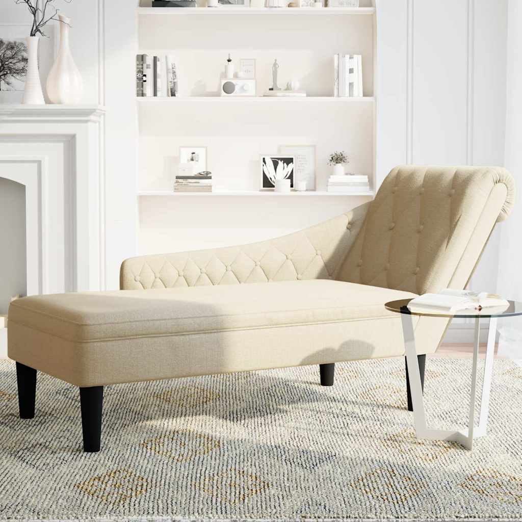 Thumbnail - vidaXL Chaiselongue mit Kissen und Rechter Armlehne Creme Stoff