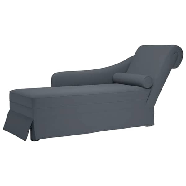 vidaXL kanapee padja ja parema k&auml;etoega, tumehalli, samet