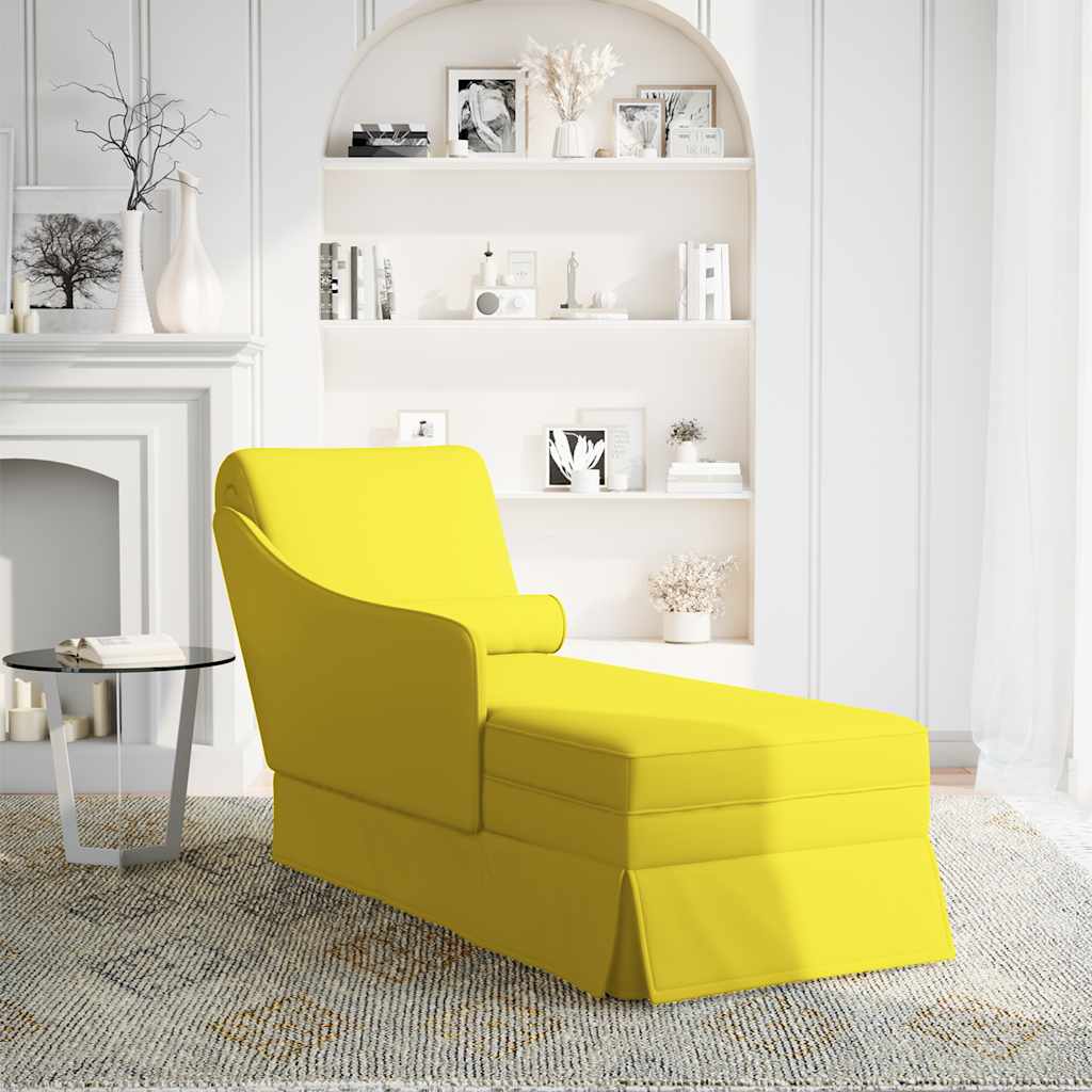 vidaXL Chaise longue met bolster en rechterarmleuning fluweel geel