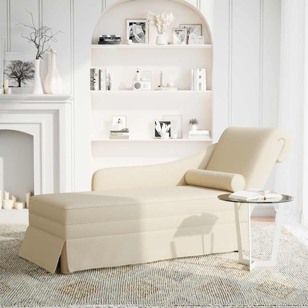vidaXL Chaise longue met bolster en rechterarmleuning linnen afbeelding