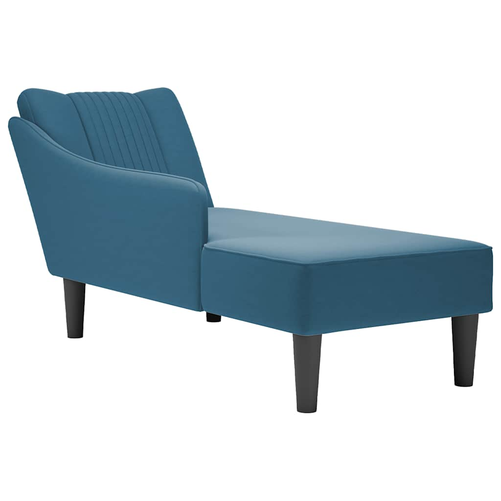 vidaXL Chaise Lounge s pravou lakťovou opierkou Blue Velvet