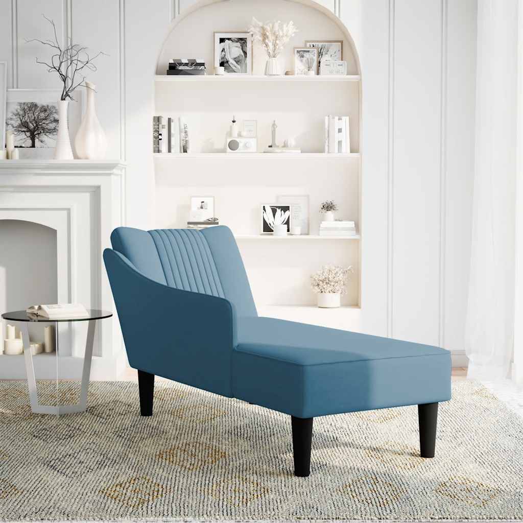 vidaXL Chaise longue met rechterarmleuning fluweel blauw