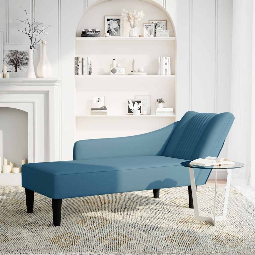 vidaXL Chaise Lounge s pravou lakťovou opierkou Blue Velvet