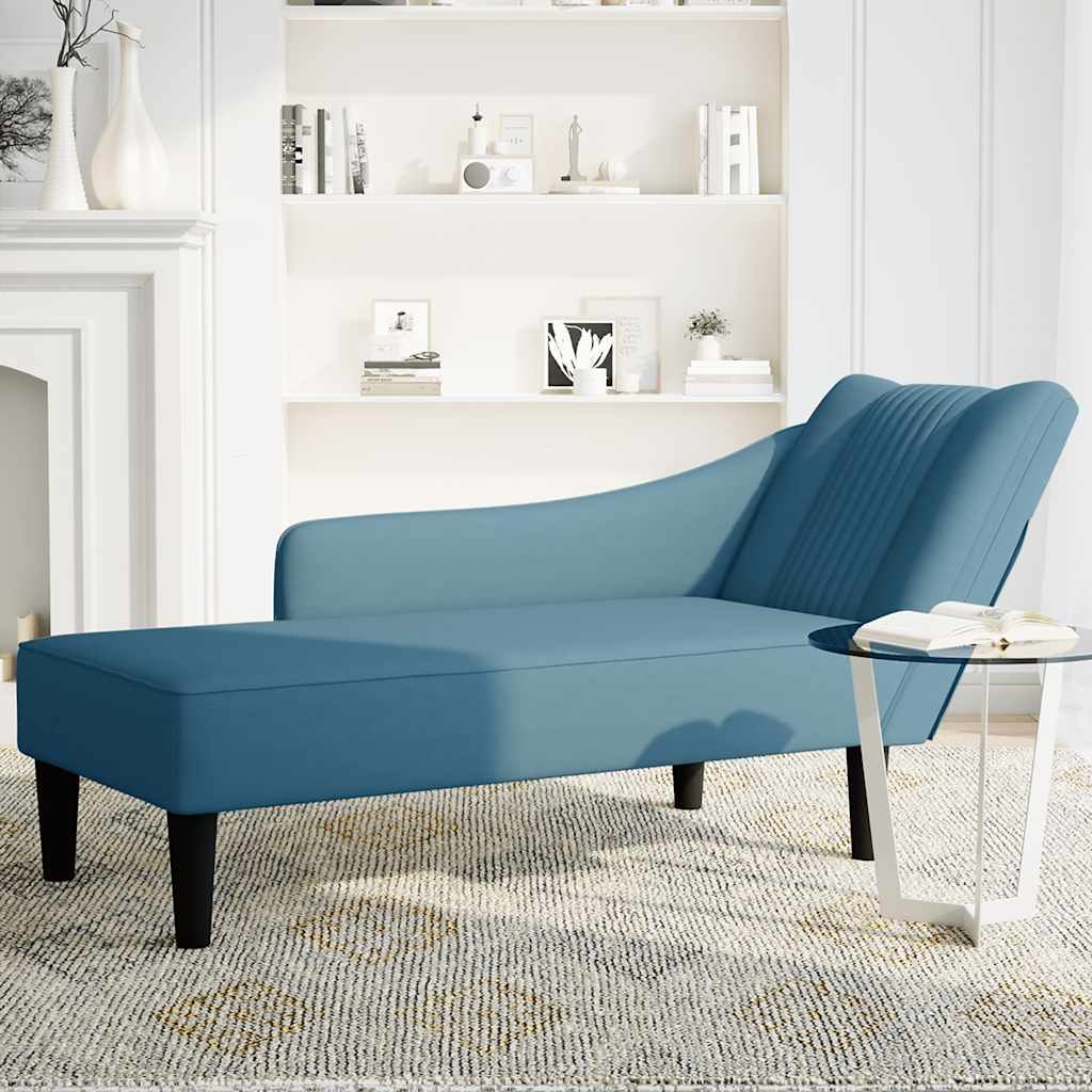 Thumbnail - vidaXL Chaiselongue mit Rechter Armlehne Blau Samt