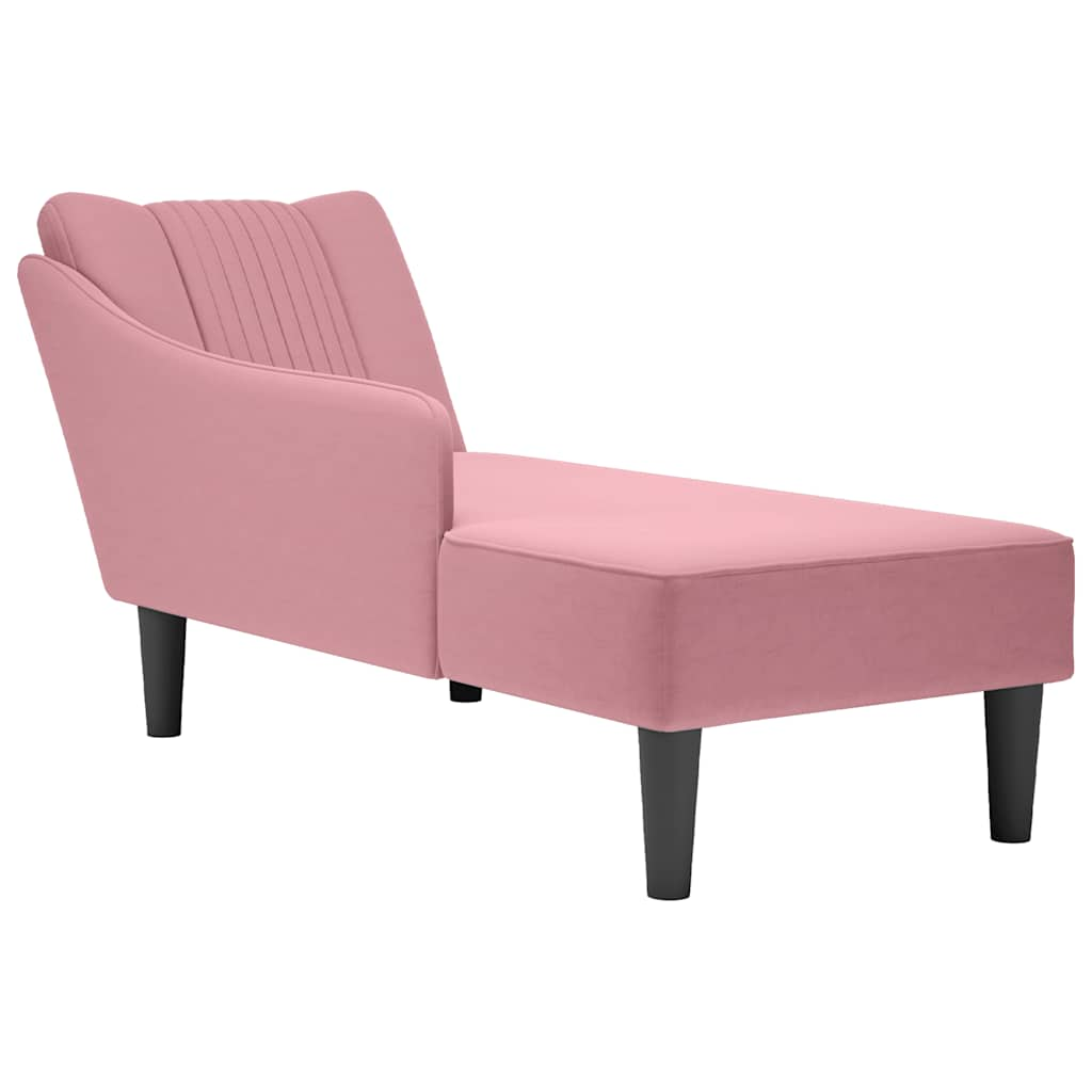 vidaXL Chaiselongue mit Rechter Armlehne Rosa Samt