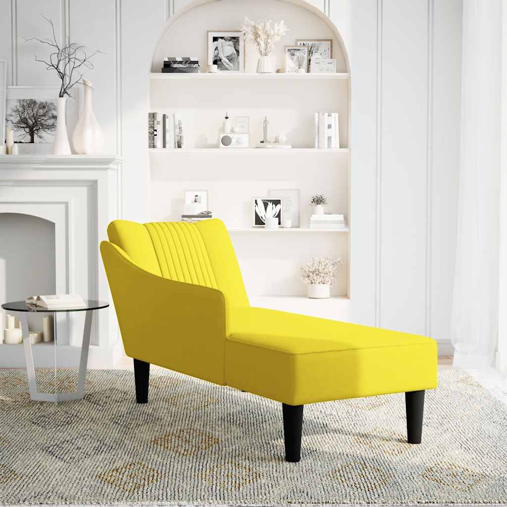 vidaXL Chaise longue met rechterarmleuning fluweel geel