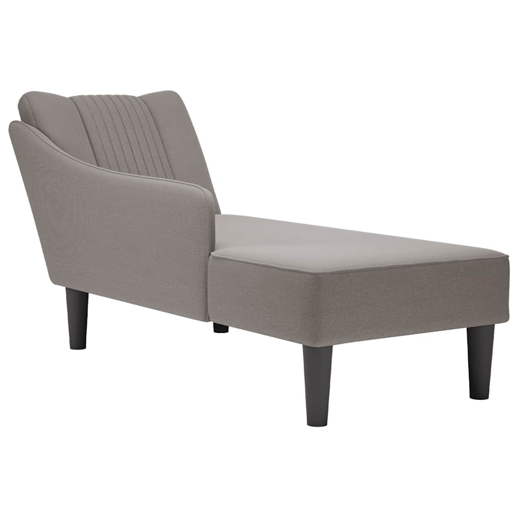 vidaXL Chaiselongue mit Rechter Armlehne Taupe Stoff