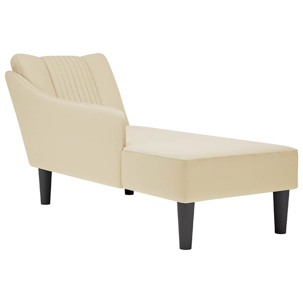 vidaXL Chaiselongue mit Rechter Armlehne Creme Stoff