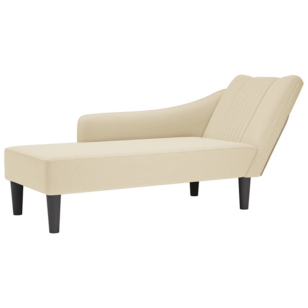 vidaXL Chaiselongue mit Rechter Armlehne Creme Stoff