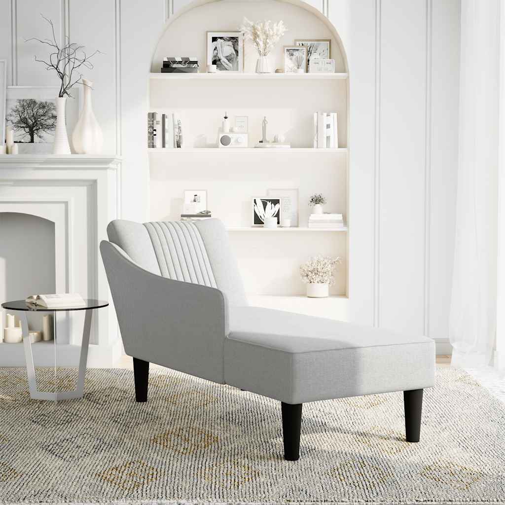 vidaXL Chaise longue met rechterarmleuning stof wolk grijs afbeelding