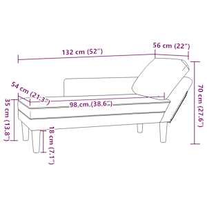 Lenoška s polštářem a područkou na pravé straně modrá samet - obrázek 9