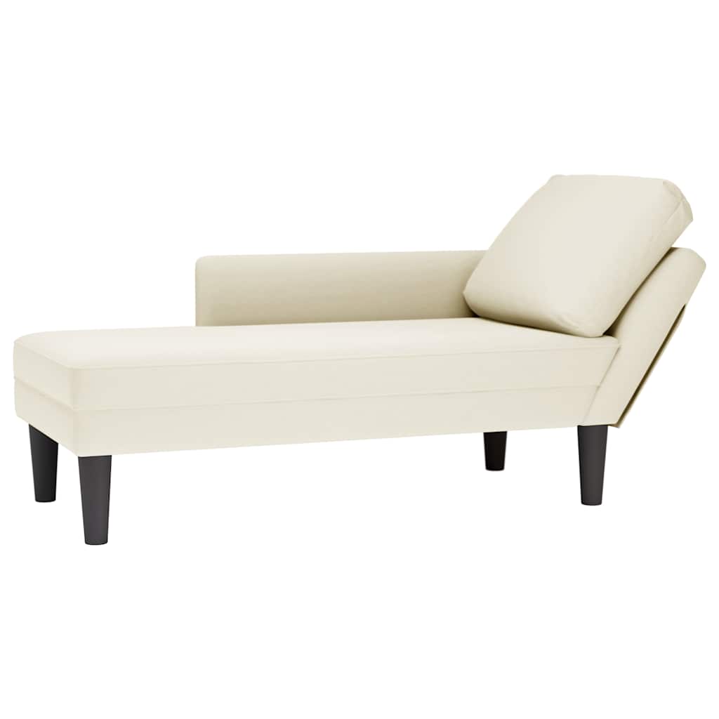 vidaXL Chaiselongue mit Kissen und Rechter Armlehne Creme Samt